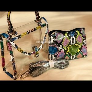 Snake print cross body